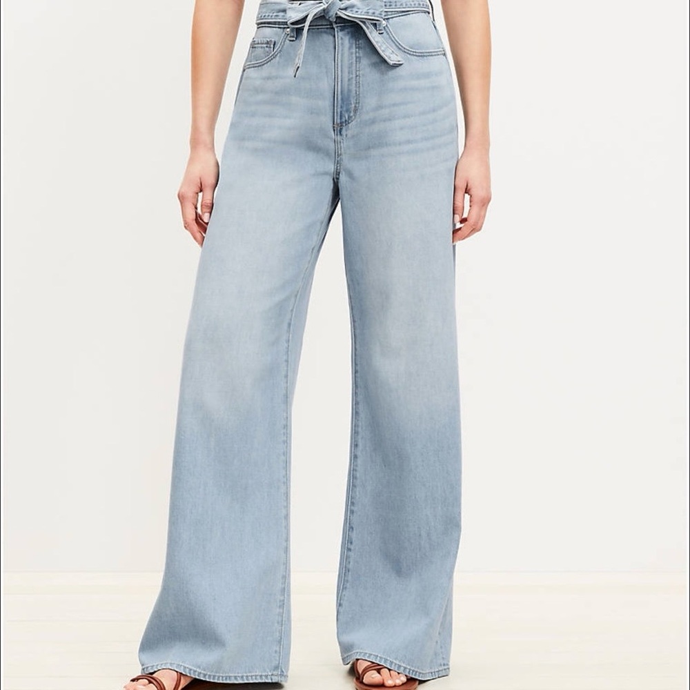 LOFT Light Blue Palazzo Petite Jeans